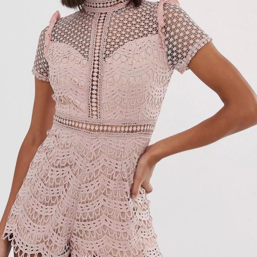 Pink Lace romper!
